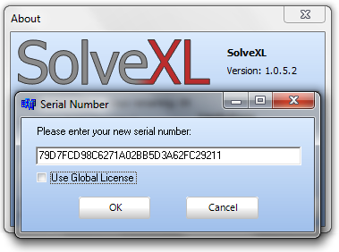 SolveXL Serial Number