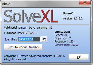 SolveXL Valid License